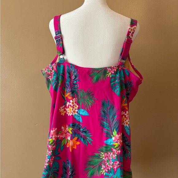 Swimsuit 2 pc, size 22W by Kim Gravel swimsuits. NWT pink floral - Picture 2 of 14